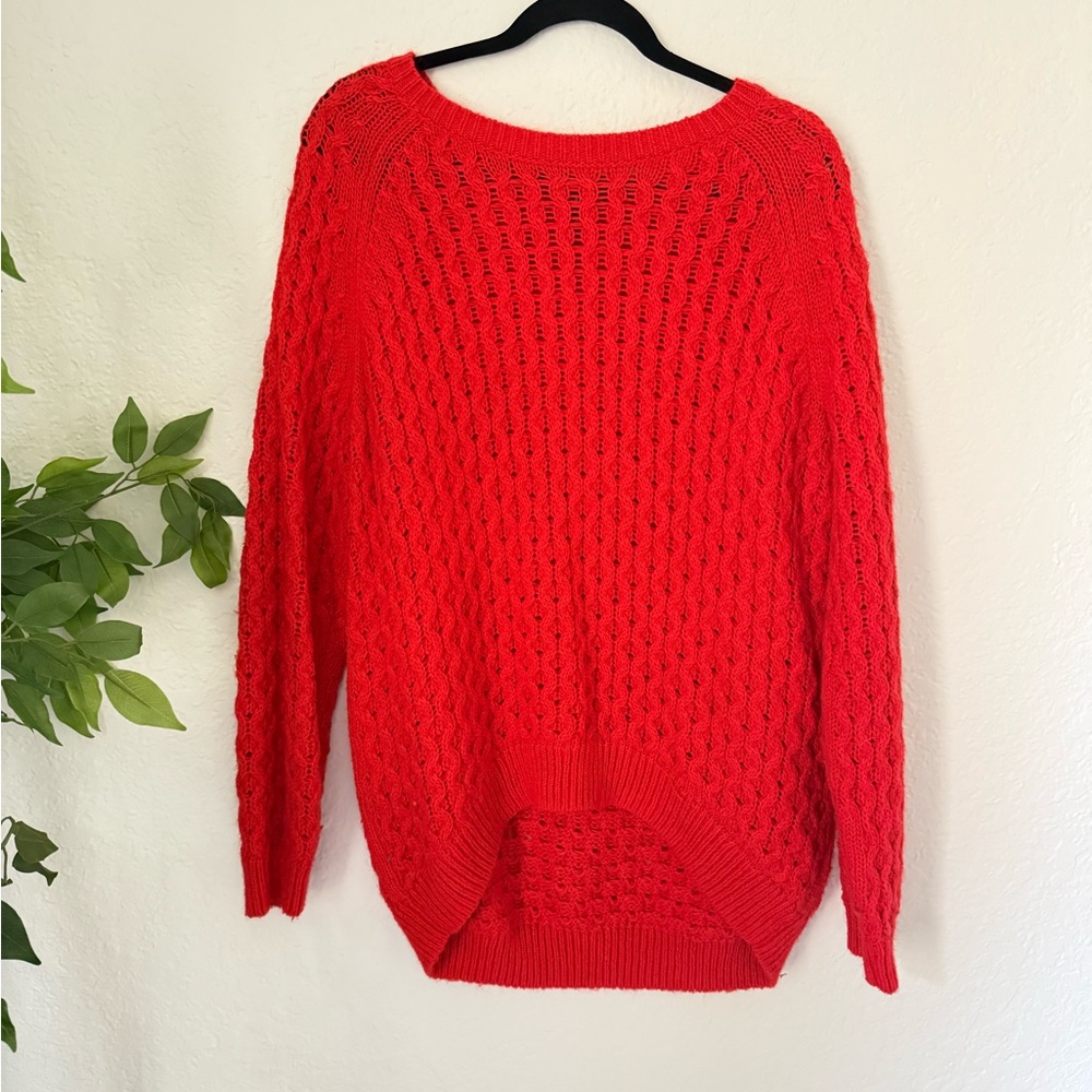 H&M Red Open Knit Sweater | Size M